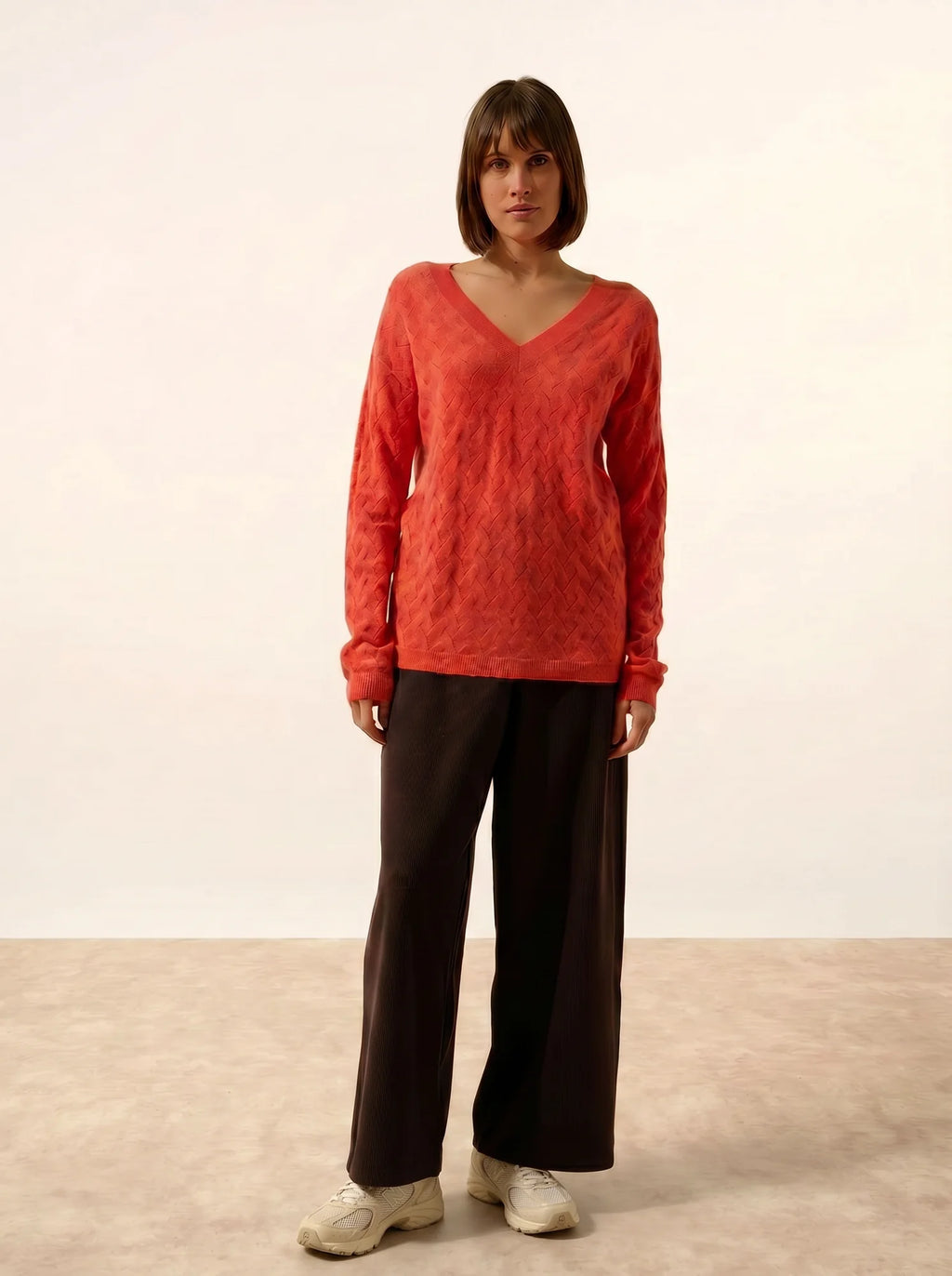 VIREON Sweater V-Neck Heather Orange
