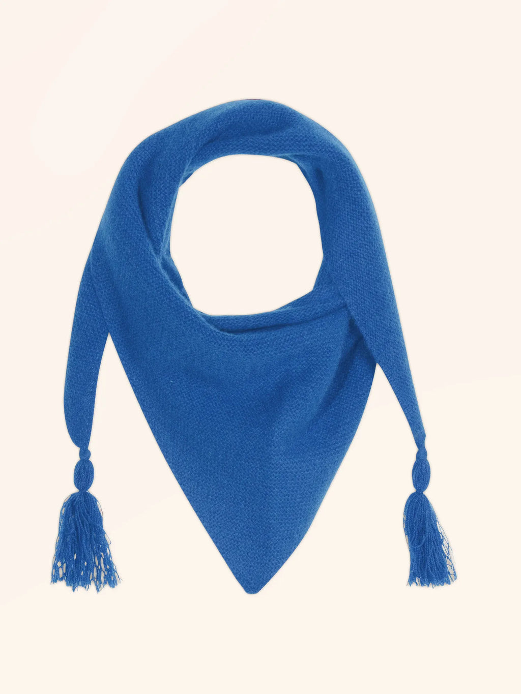 LIMA Écharpe Triangle avec Franges 4 Fils Bleu Électrique
