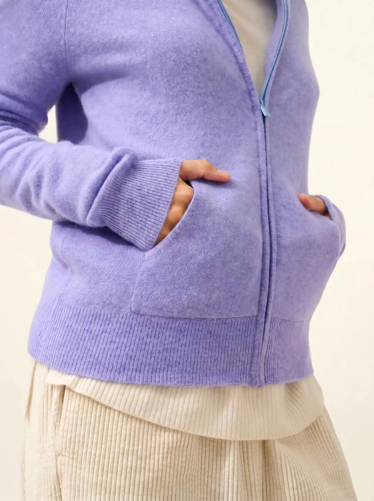 DEBBIE Gilet Zippé Capuche Lavande