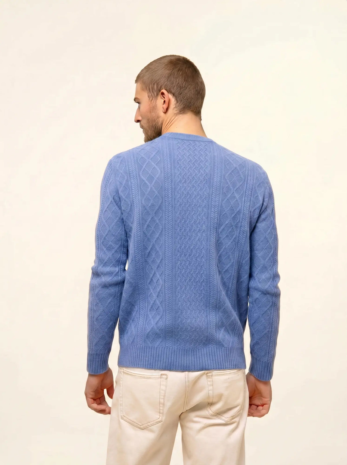 THURID Sweater Crew Neck 4 Ply Heather Sky