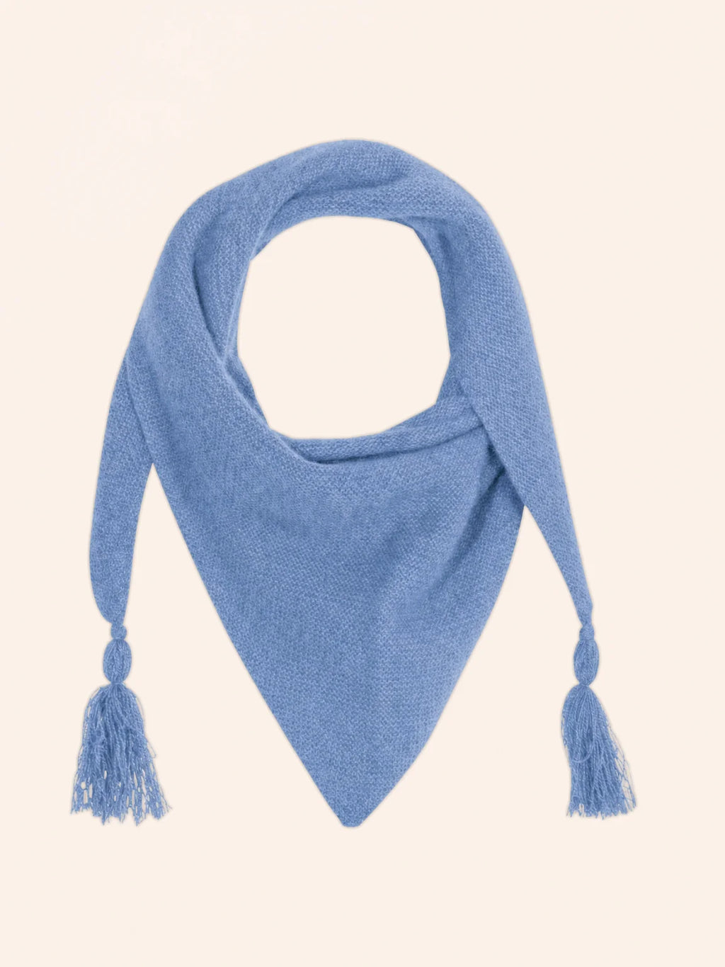 LIMA Écharpe Triangle avec Franges 4 Fils Ciel Chiné