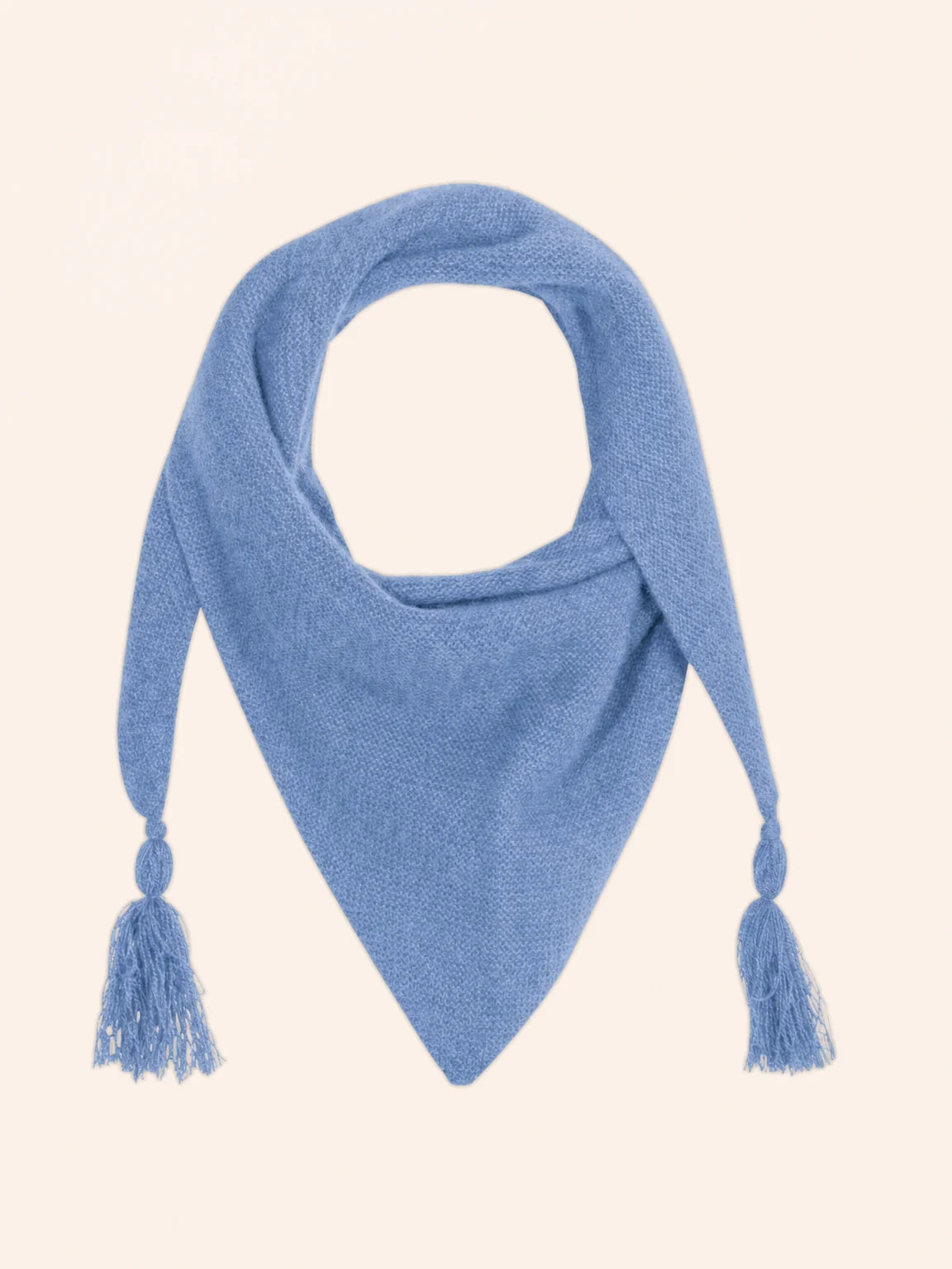 LIMA Schal Triangle mit Fransen 4-fädig Himmelblau meliert