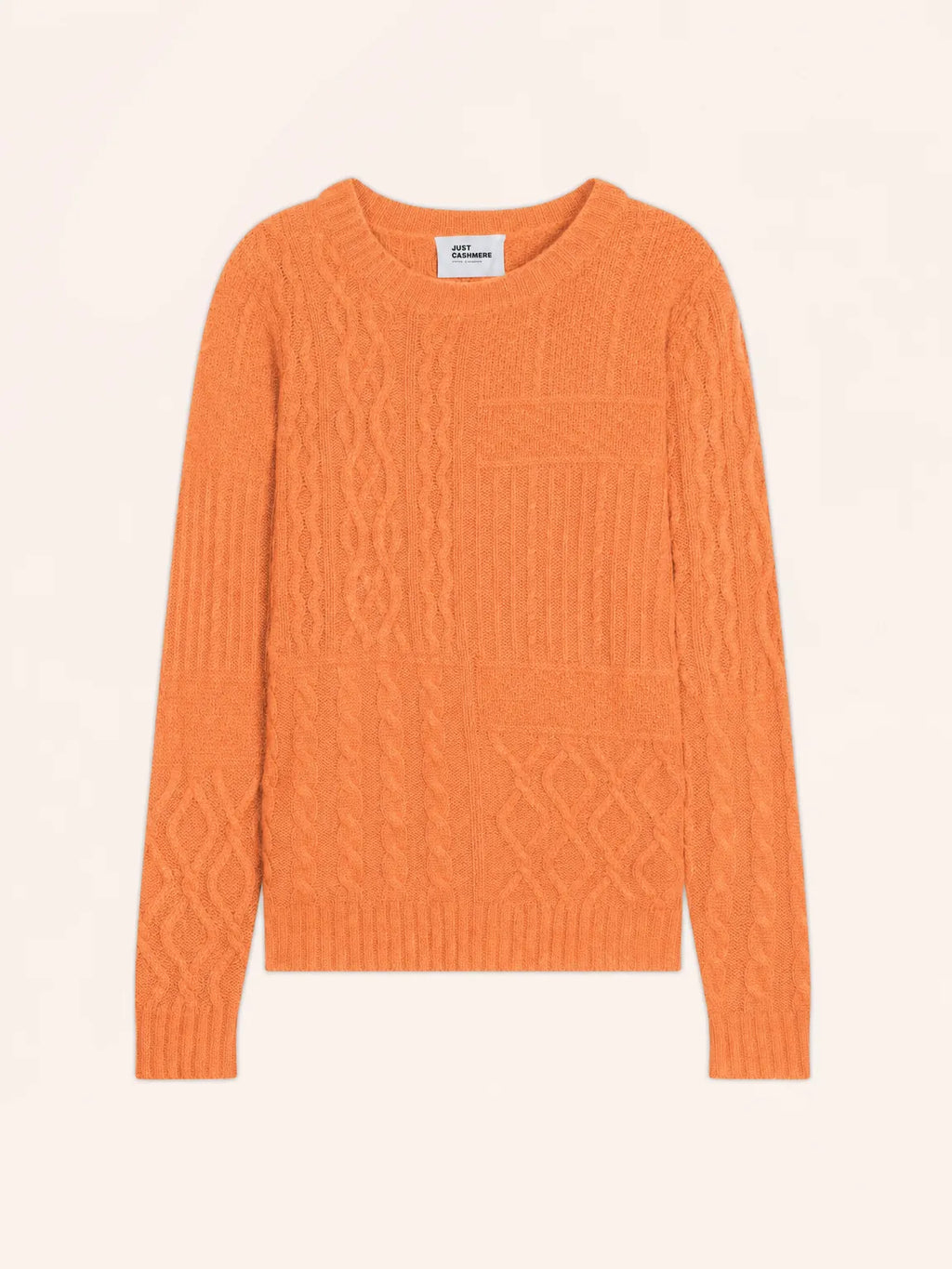 AMALA Pull Col Rond 6 Fils Mandarine