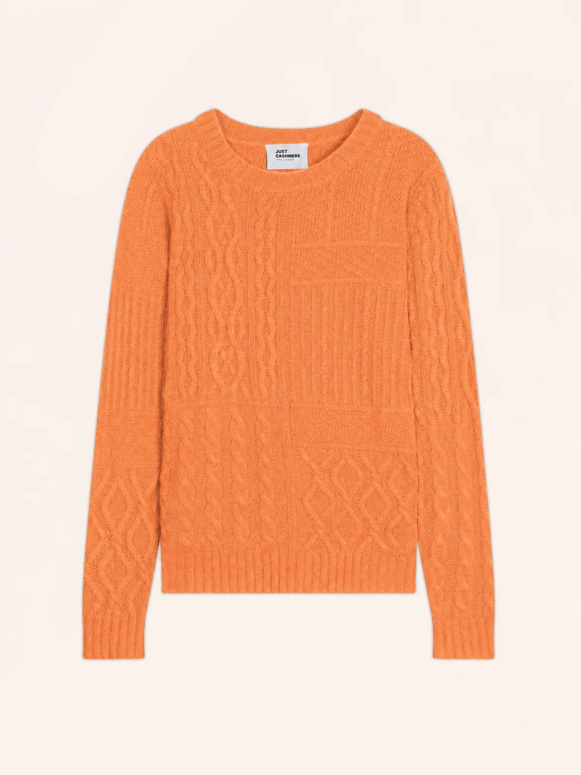 AMALA Pull Col Rond 6 Fils Mandarine