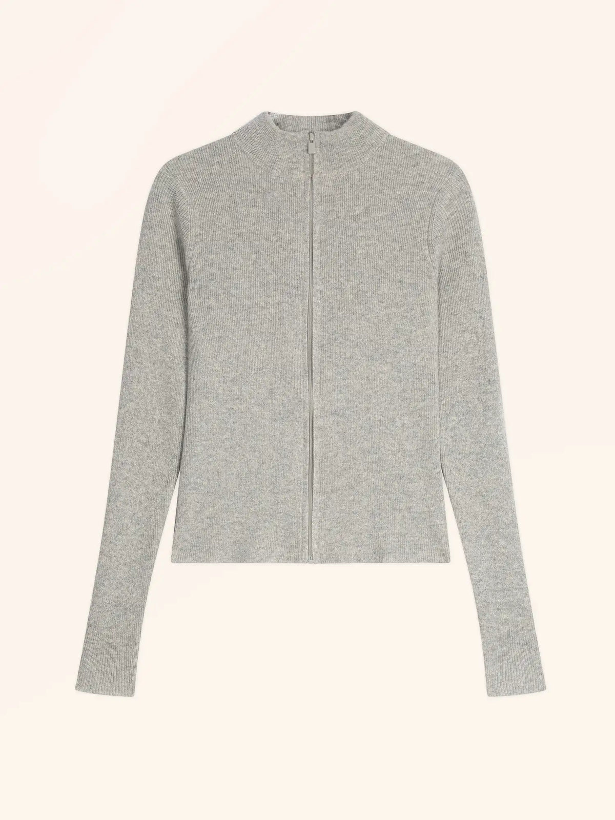 FAELIS Gilet Zippé Col Montant Gris Chiné