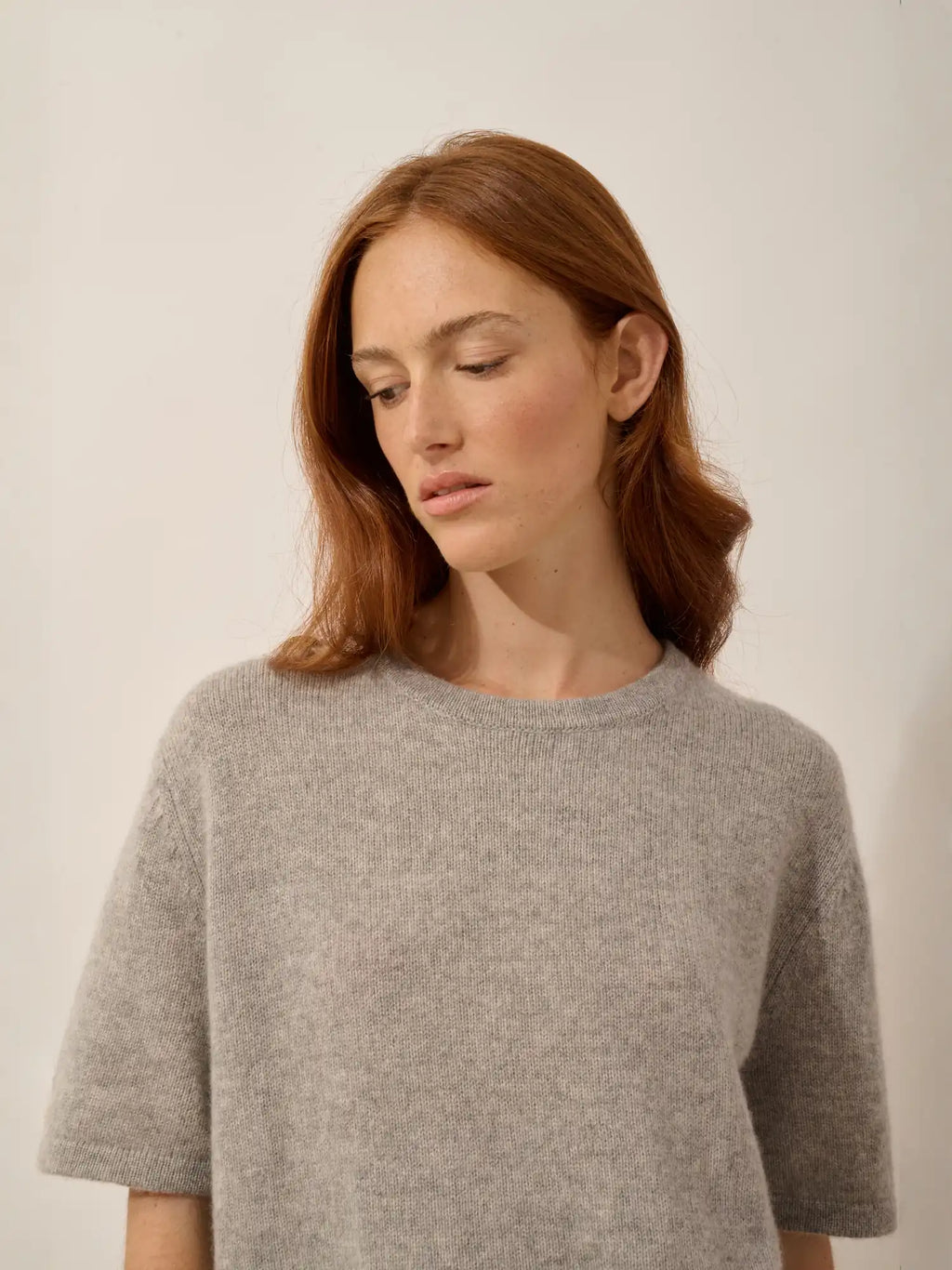 CARLA T-Shirt Crew Neck 4 Ply Heather Cloud