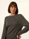 SYLVIE Dress Short Crew Neck Heather Charcoal