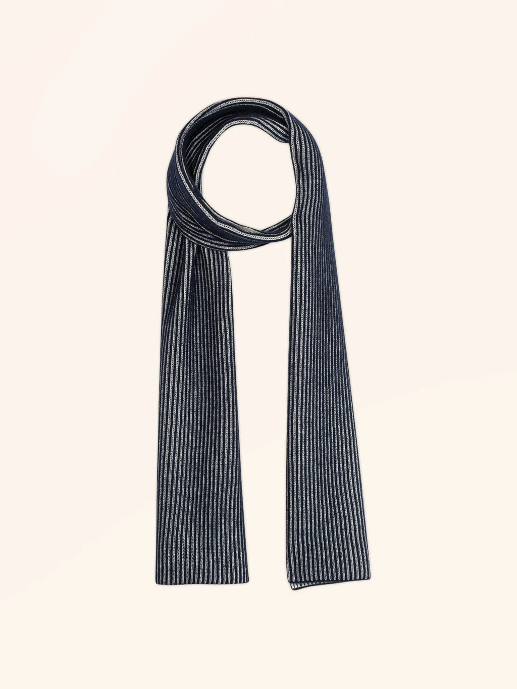 ANTONIO Scarf 4 Ply Navy and Ivory