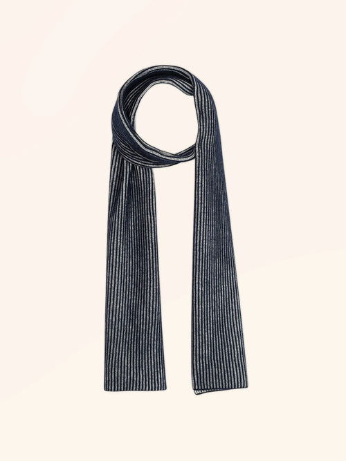 ANTONIO Scarf 4 Ply Navy and Ivory