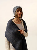 ANTONIO Scarf 4 Ply Navy and Ivory