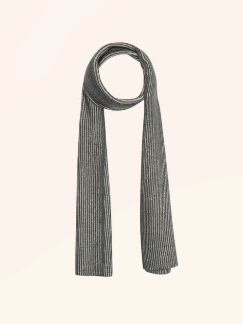 ANTONIO Scarf 4 Ply Heather Charcoal and Ivory