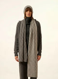 ANTONIO Scarf 4 Ply Heather Charcoal and Ivory