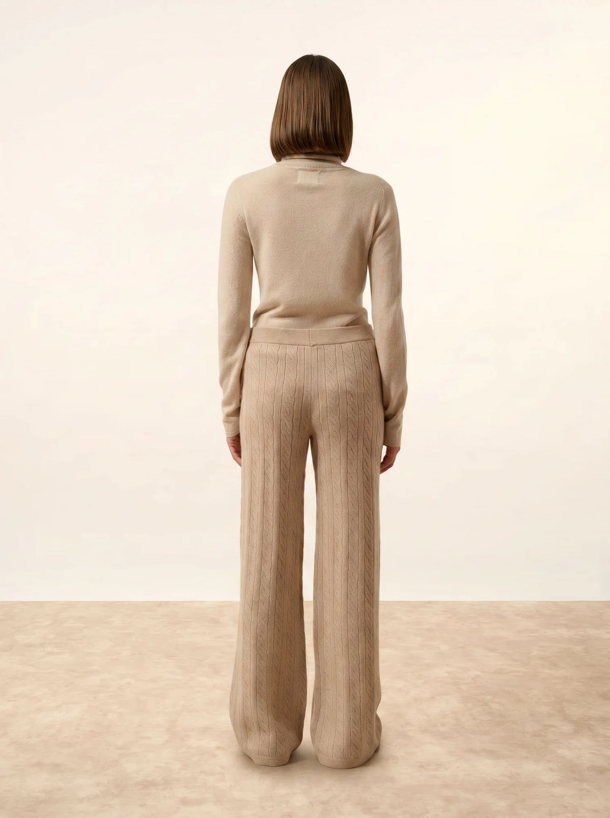 COLETTE Pantalon Large 4 Fils Camel Clair Chiné