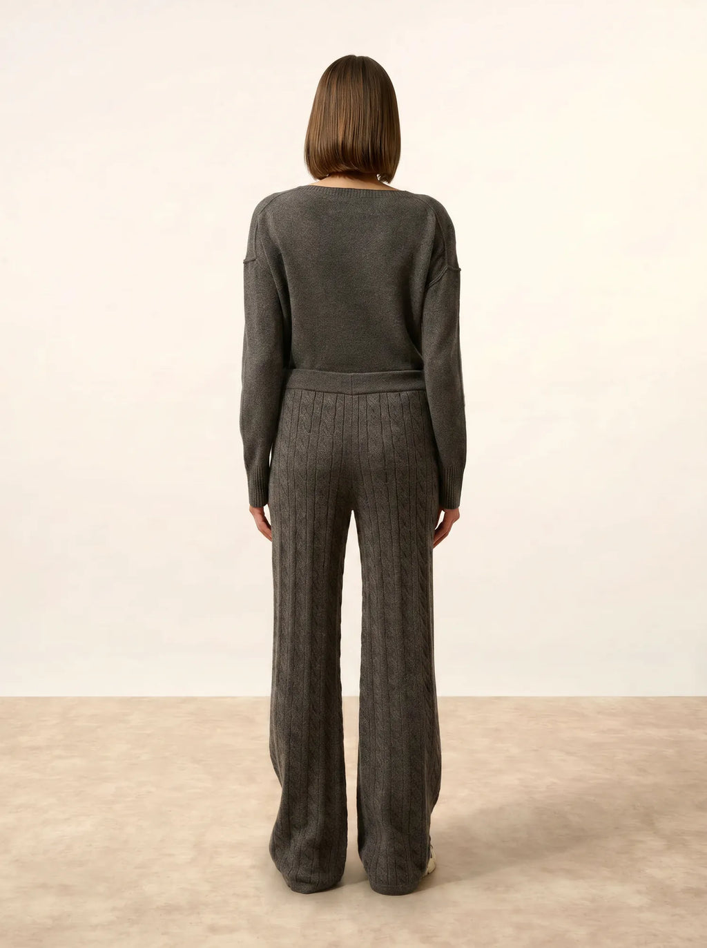 COLETTE Pantalon Large 4 Fils Anthracite Chiné