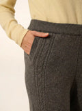 ODETTE Pantalon Large 4 Fils Anthracite Chiné