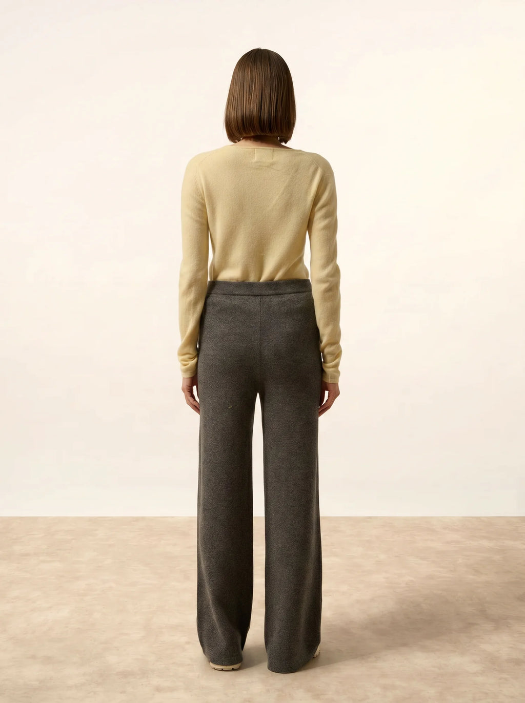 ODETTE Pantalon Large 4 Fils Anthracite Chiné