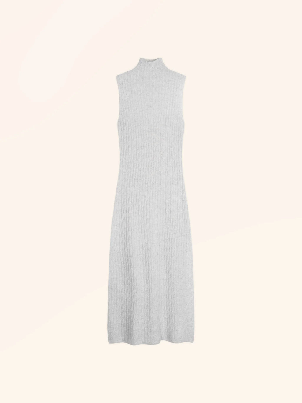 MANON Kleid Stehkragen ärmellos Perlgrau meliert