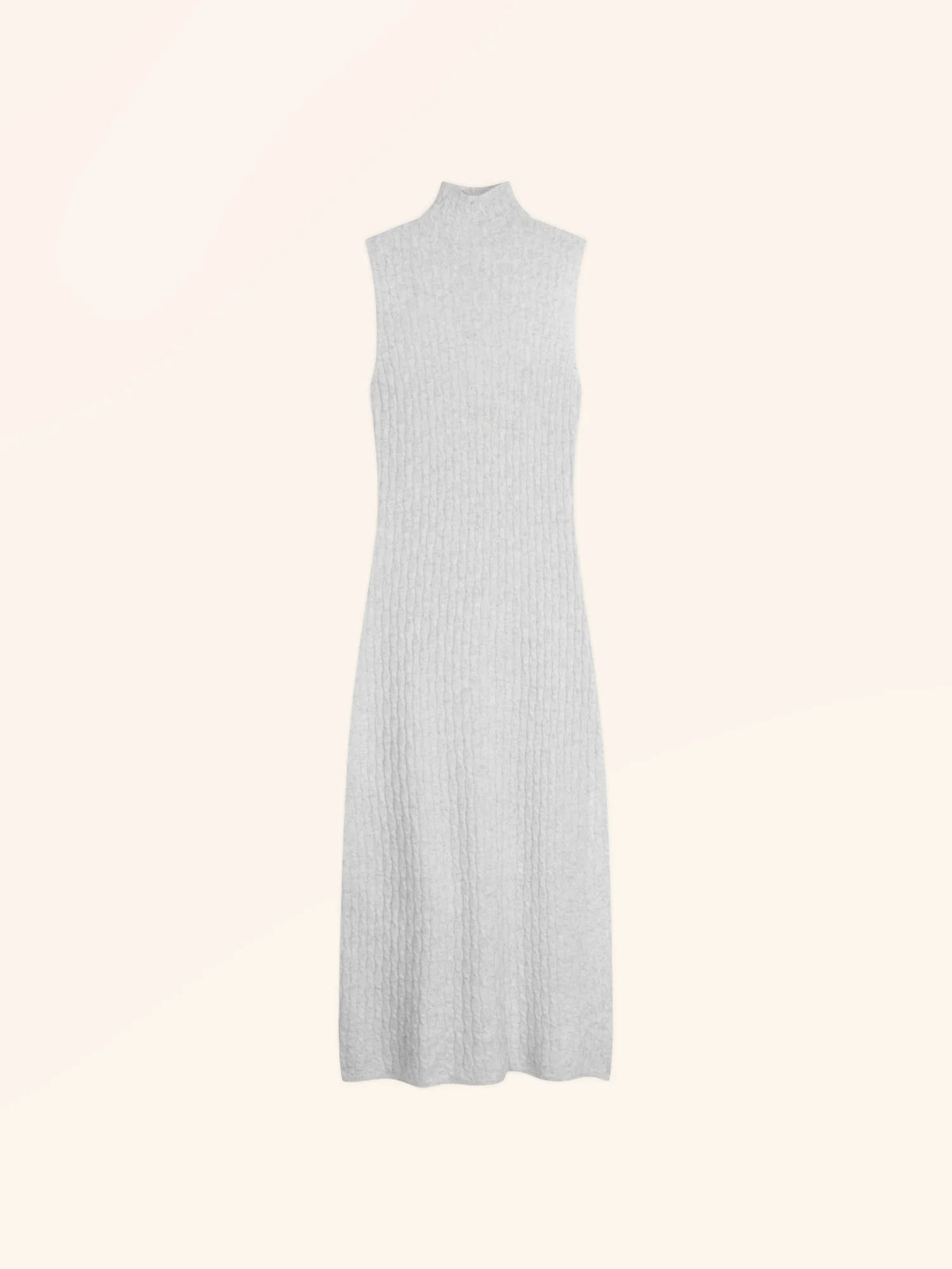MANON Kleid Stehkragen ärmellos Perlgrau meliert