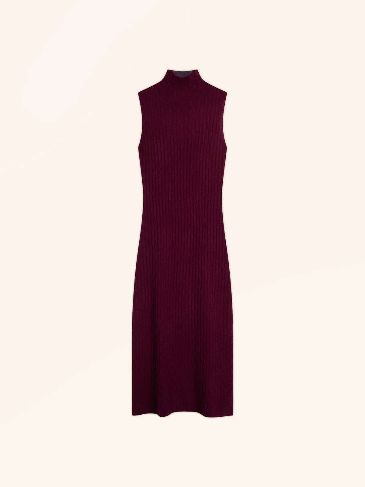 MANON Kleid Stehkragen ärmellos Bordeaux