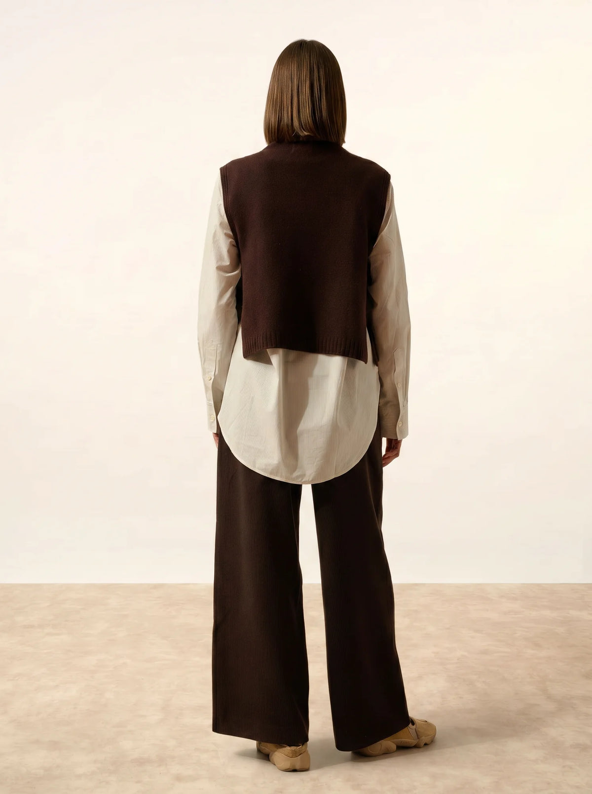 JOHANA Poncho Ouvert Col Roulé 4 Fils Choco