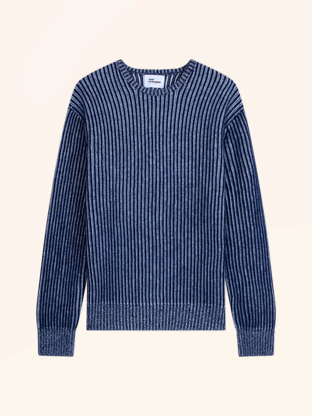 BENGAMIN Pull Col Rond 6 Fils Bleu Marine et Ivoire