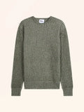 BENGAMIN Sweater Crew Neck 6 Ply Heather Army Green and Ivory