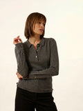 VIOLETTE Polo Anthracite Chiné