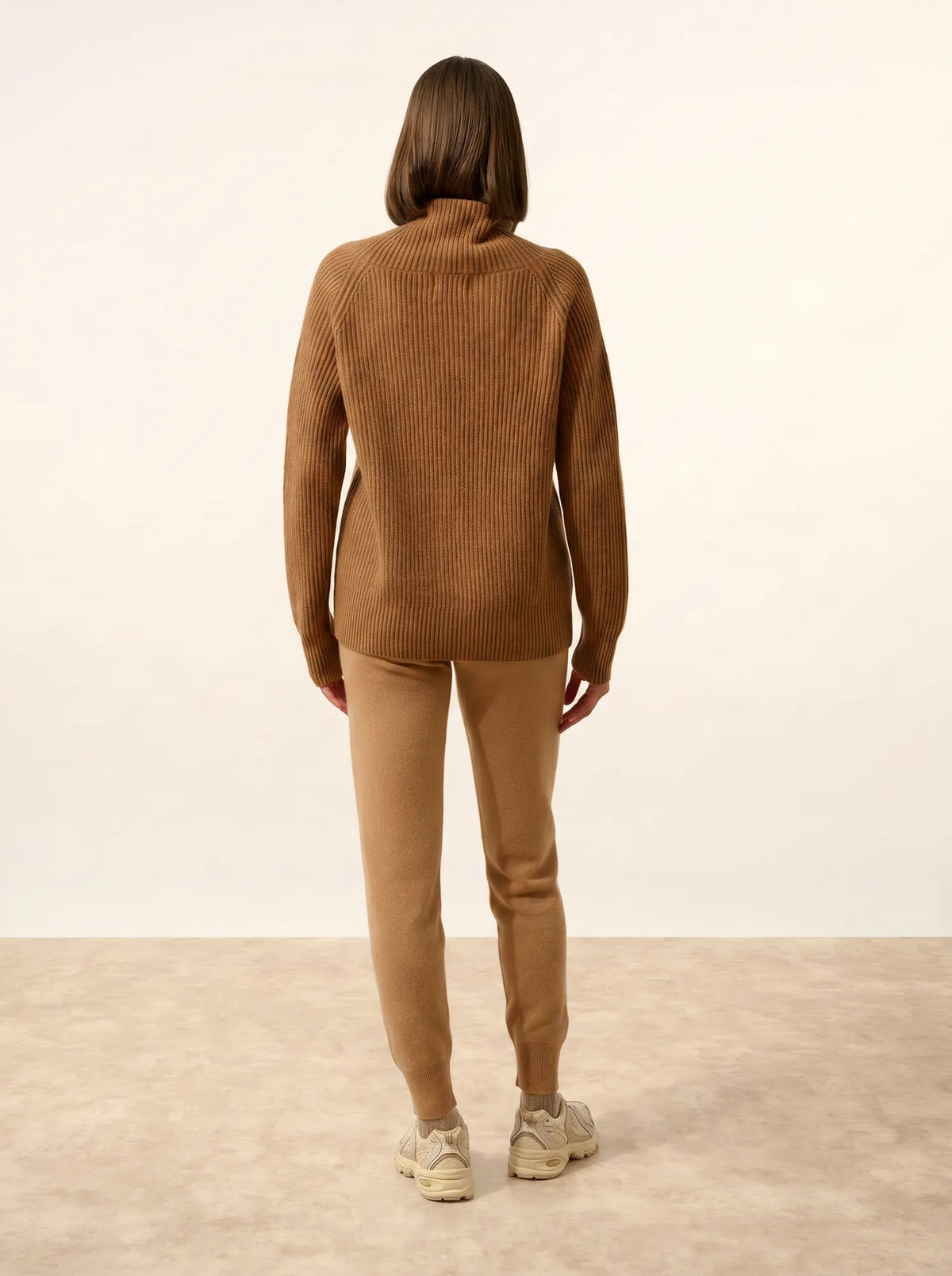 TAYLOR Pullover Stehkragen 4-fädig Haselnussbraun