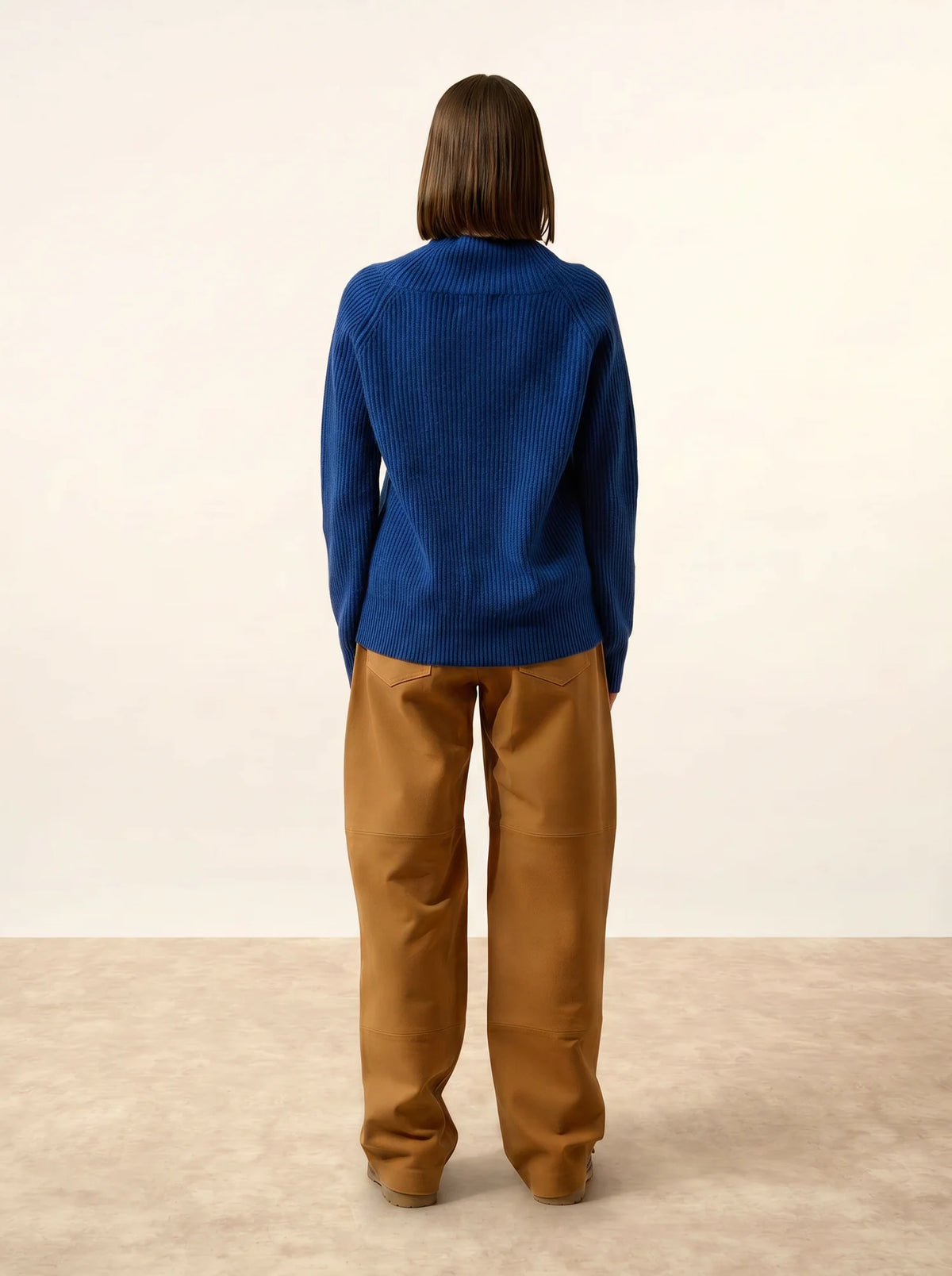 TAYLOR Sweater Mock Neck 4 Ply Ultramarine