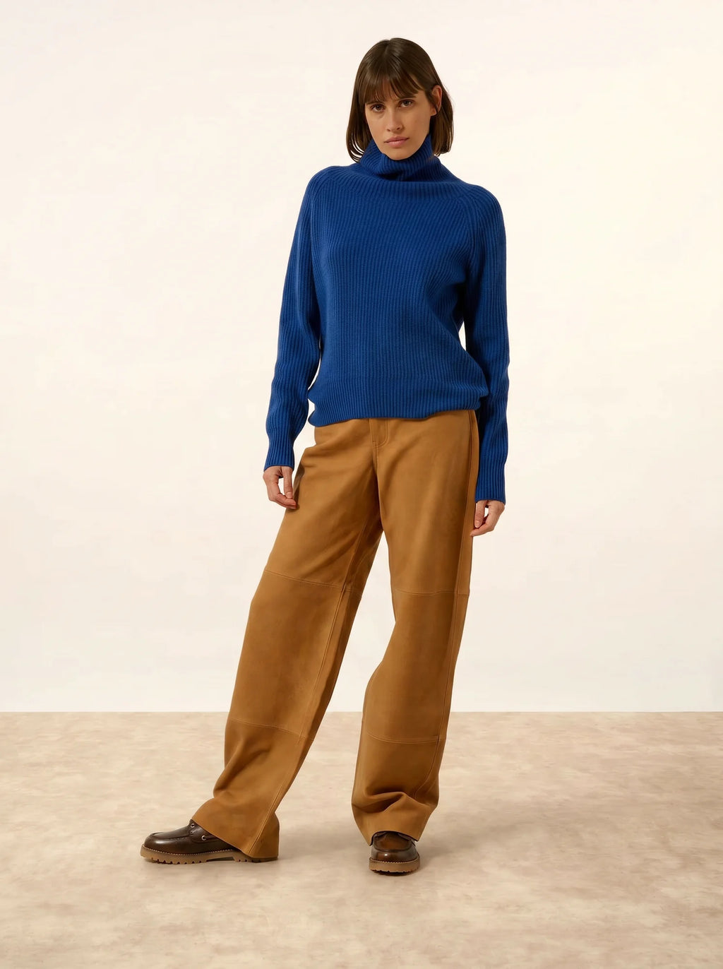 TAYLOR Sweater Mock Neck 4 Ply Ultramarine