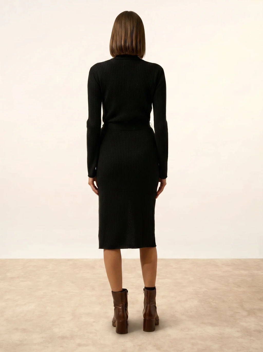 DORY Robe Col Polo Noir