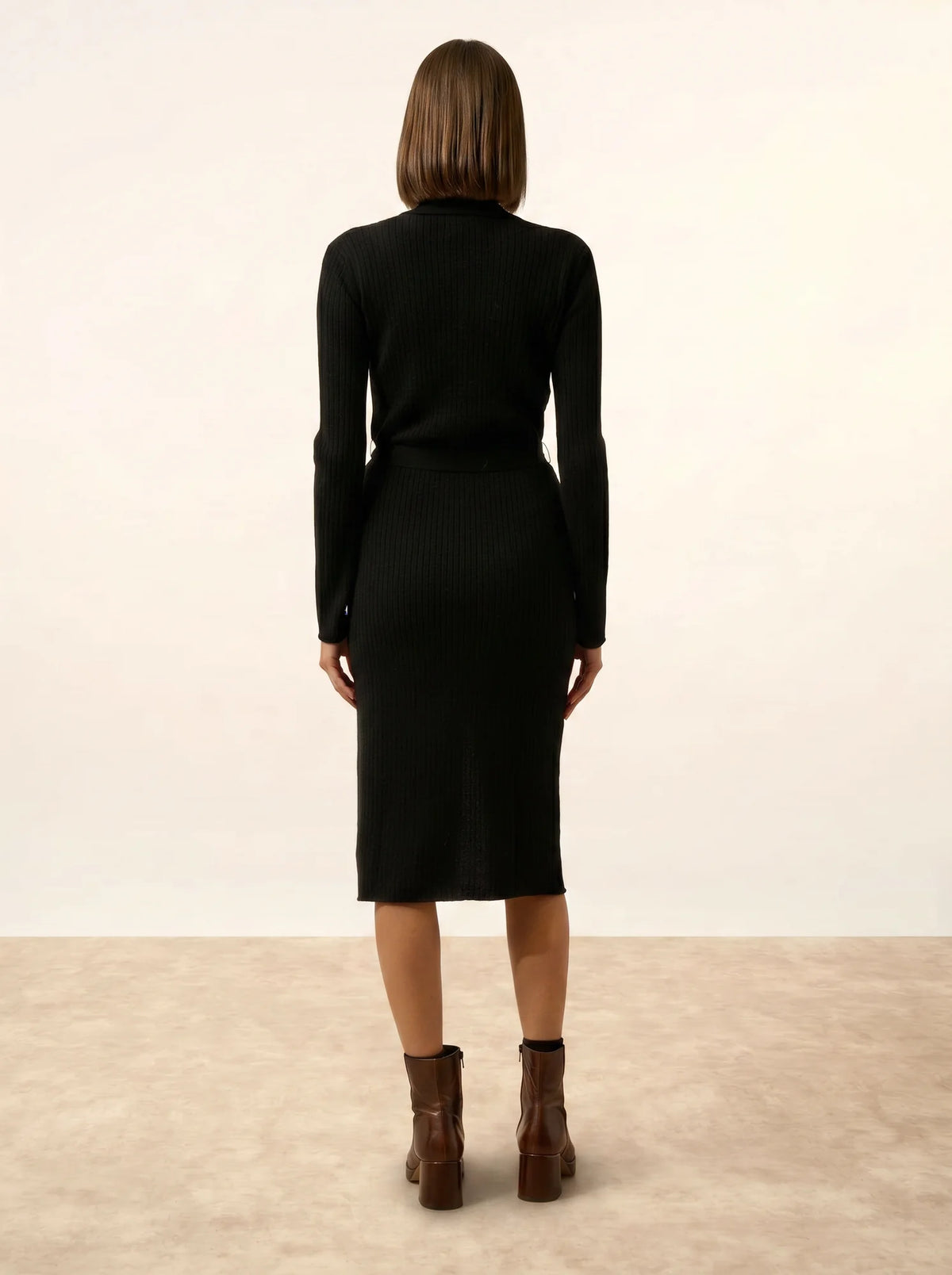 DORY Robe Col Polo Noir