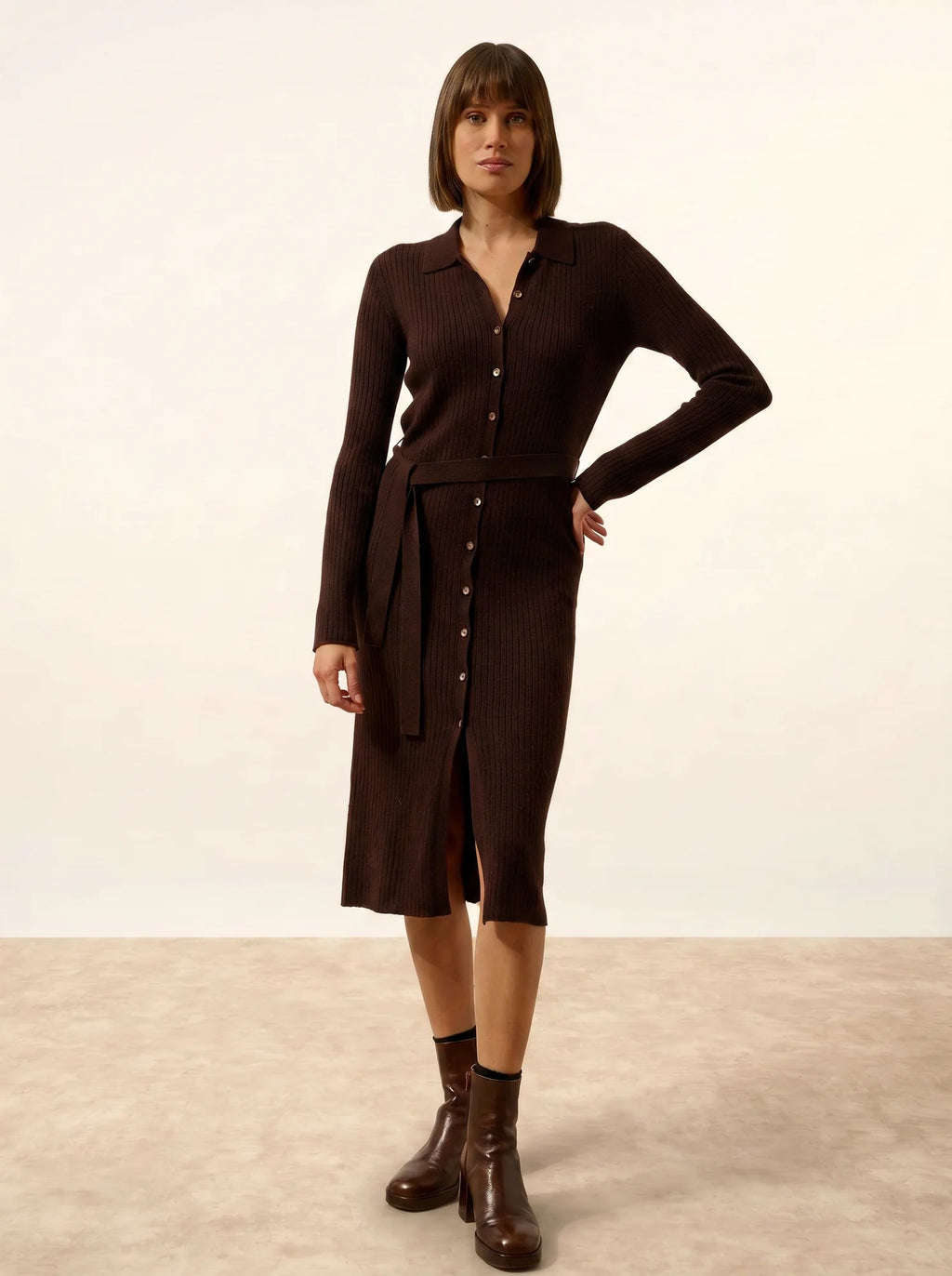 DORY Robe Col Polo Choco