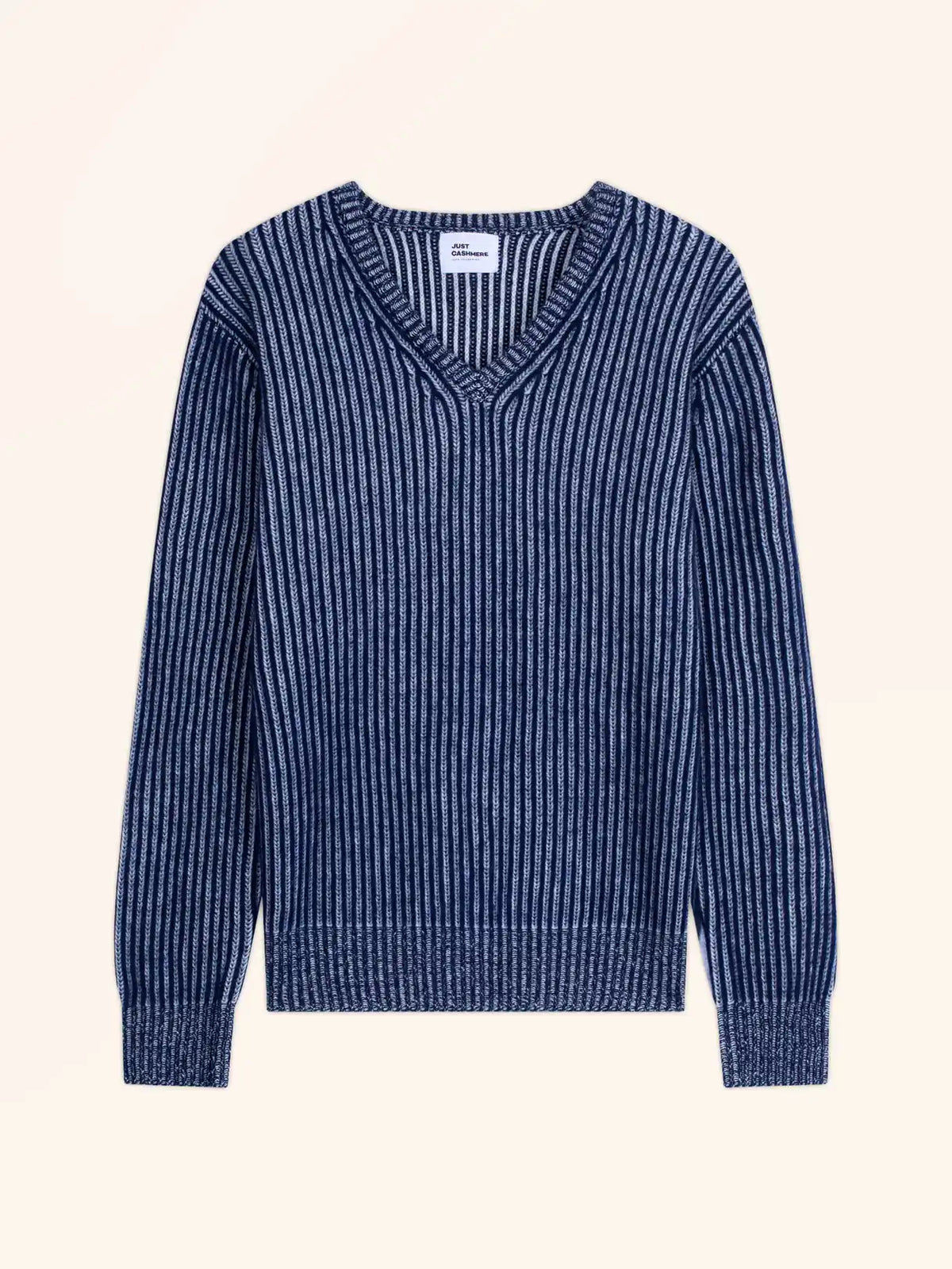 JOE Pullover V-Ausschnitt 6-fädig Marineblau und Elfenbein