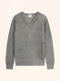 JOE Sweater V-Neck 6 Ply Heather Charcoal and Ivory