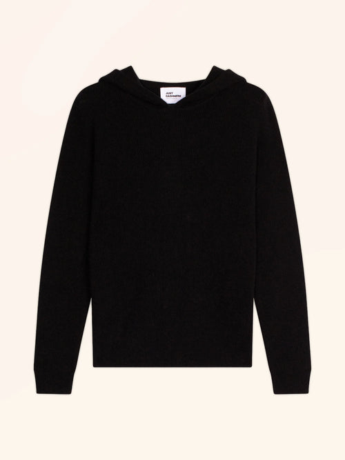 BEELE Pullover mit Kapuze Schwarz