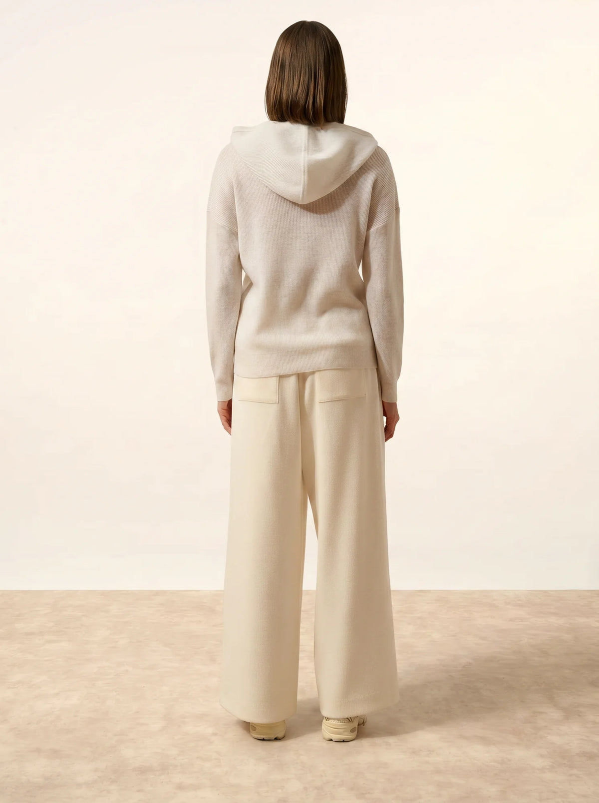 BEELE Pull Capuche Blanc Chiné