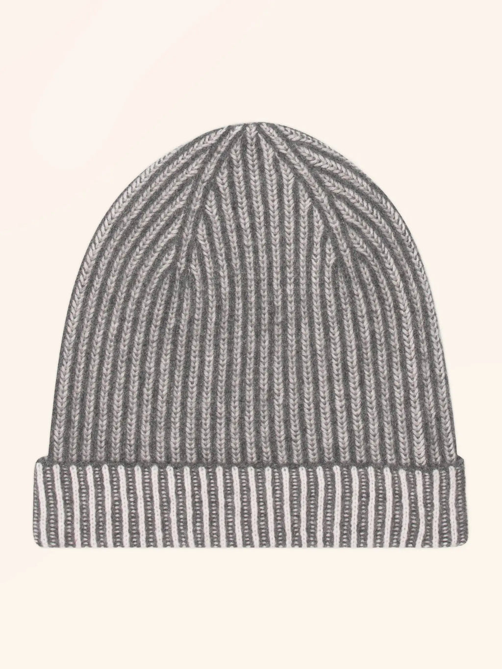 SLOANNE Beanie 4 Ply Heather Charcoal and Ivory