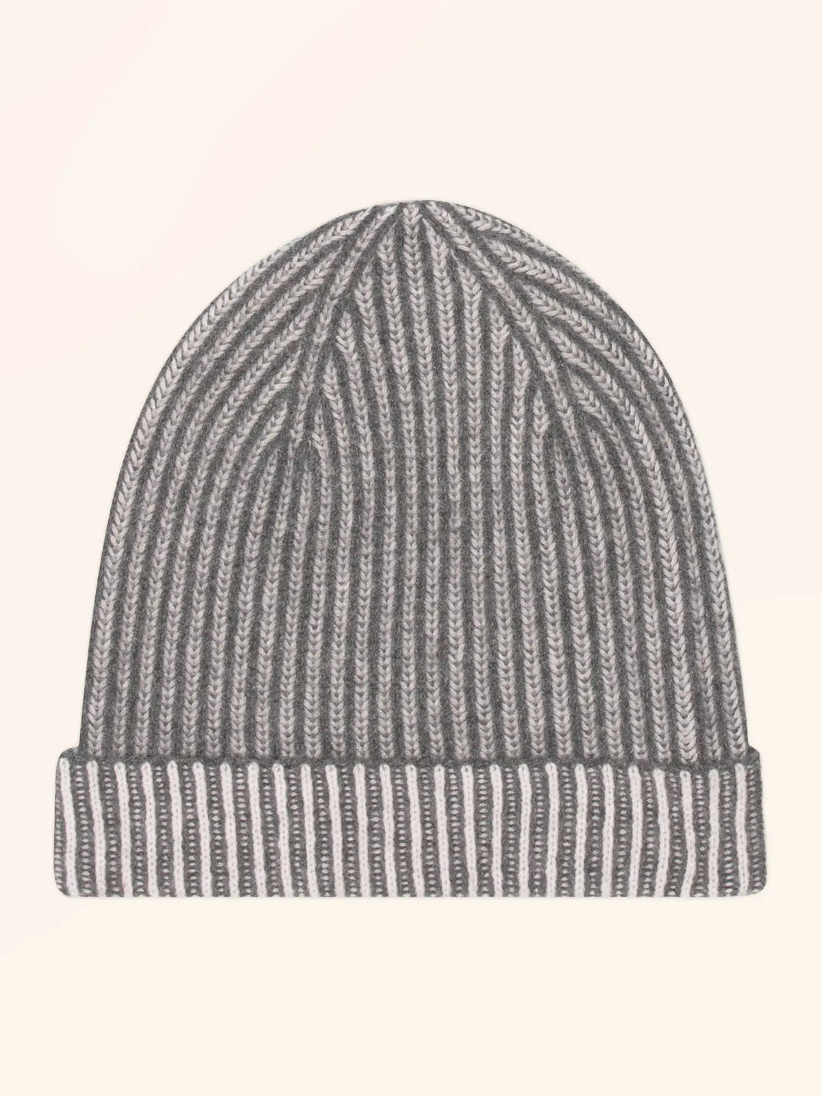 SLOANNE Beanie 4 Ply Heather Charcoal and Ivory