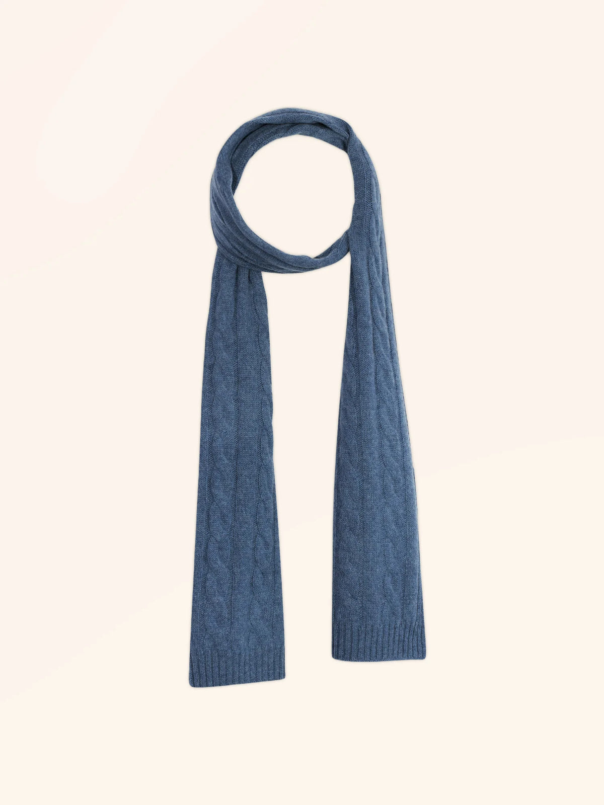 AELITH Écharpe 4 Fils Bleu Denim