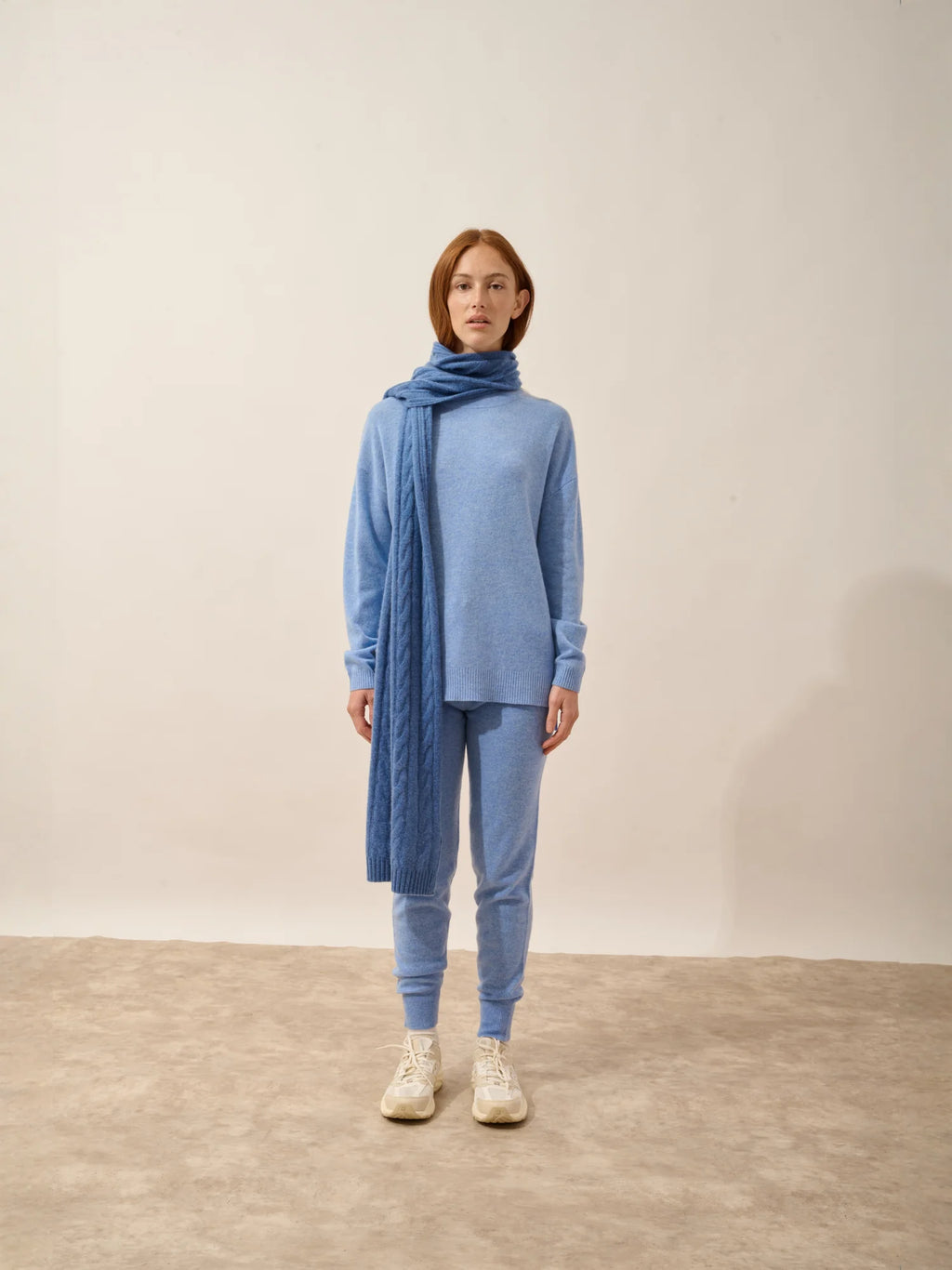AELITH Écharpe 4 Fils Bleu Denim