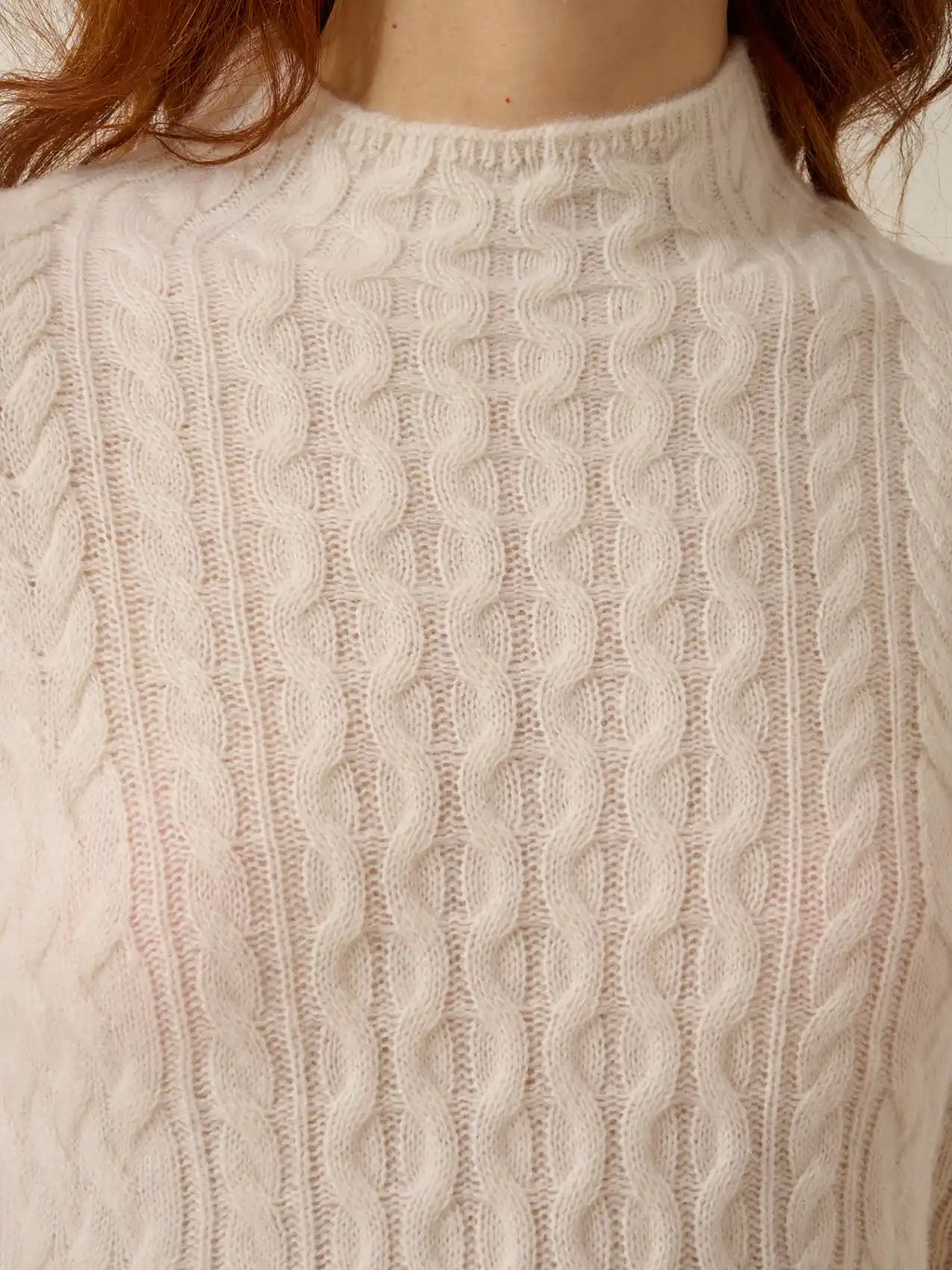 MIKO Kleid Stehkragen 4-fädig Schneeweiß