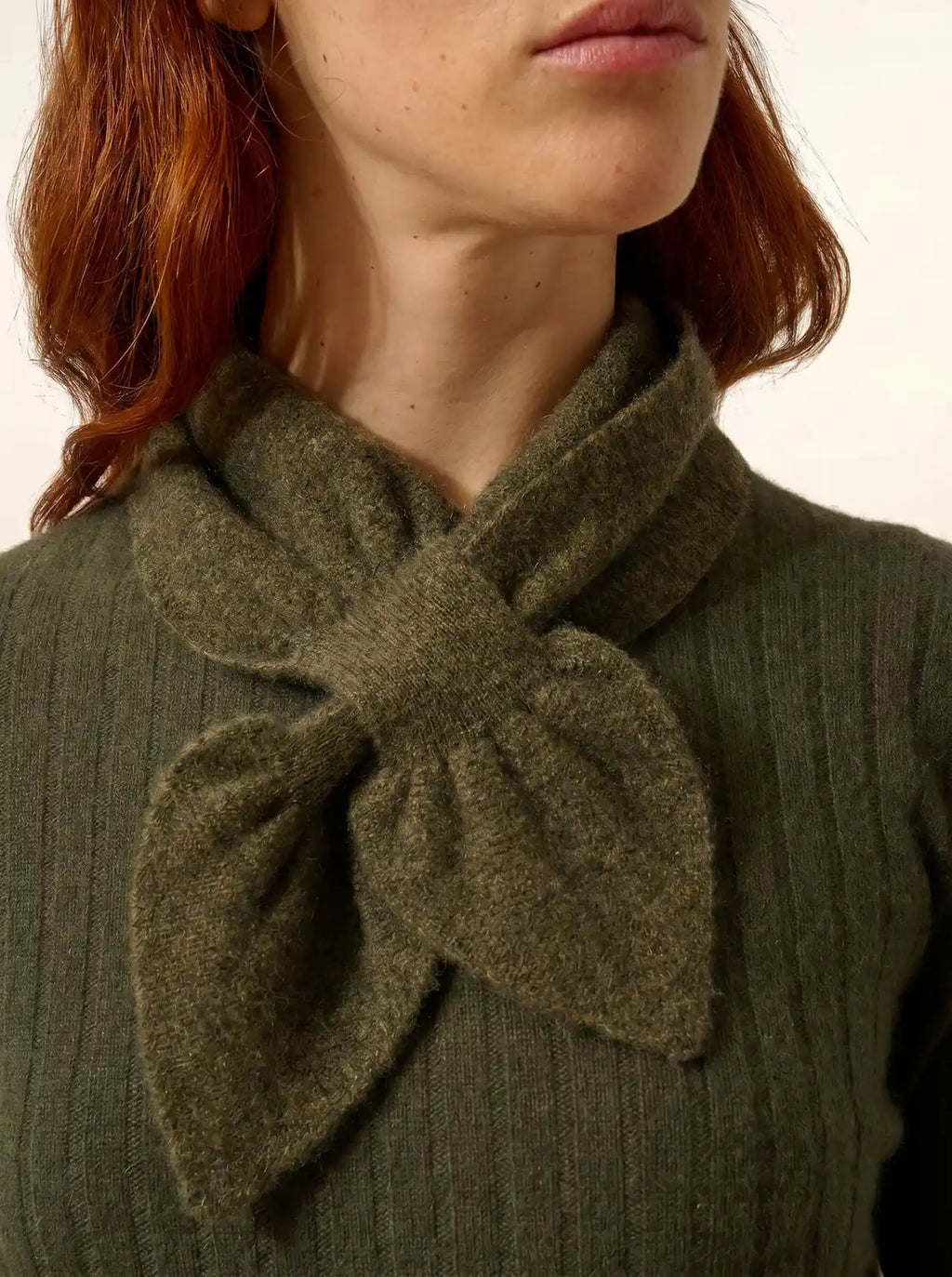 LANE Schal Geknotet 6-fädig Army meliert