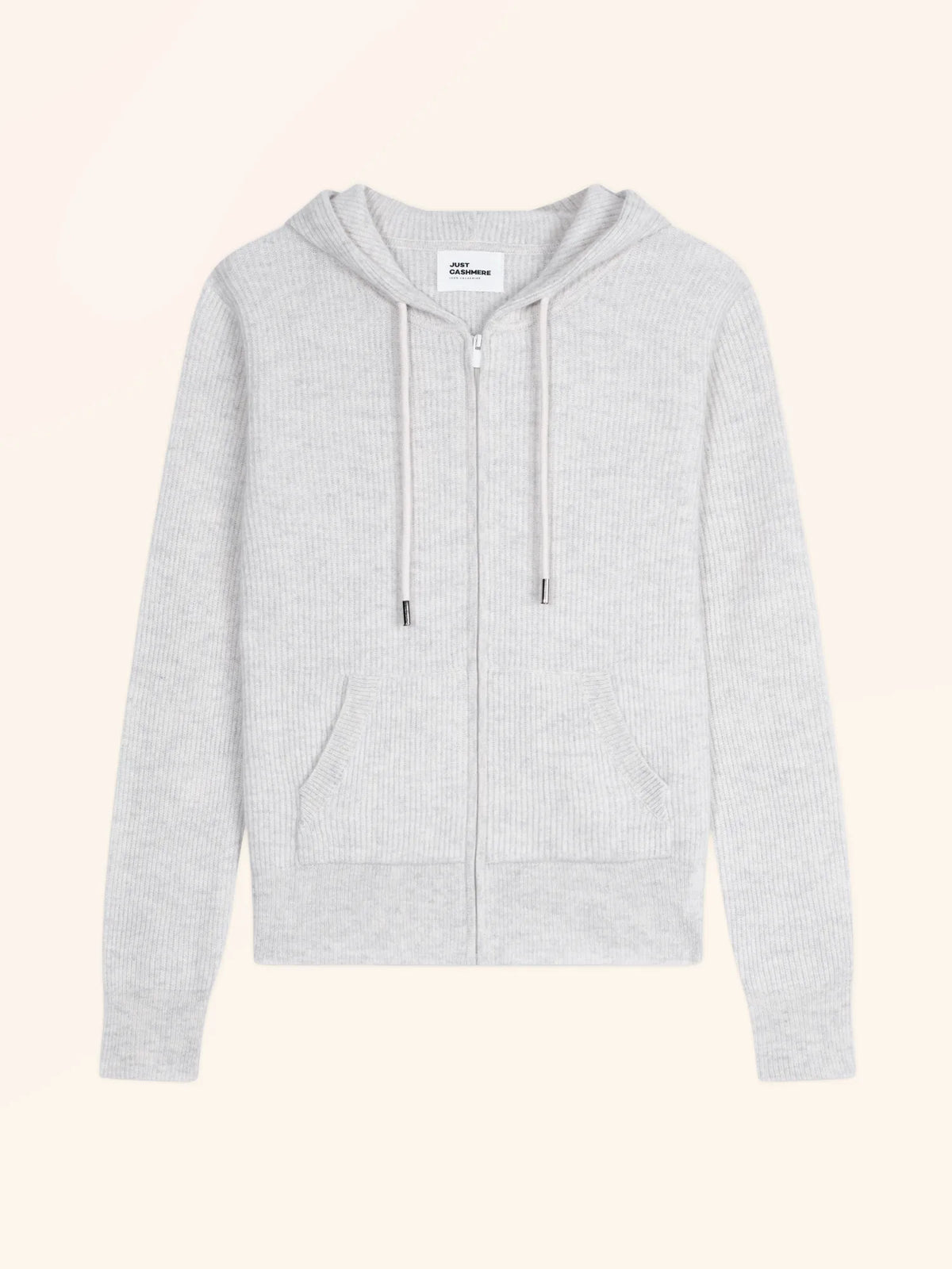 JIJISUN Vest Zipped Hooded Heather Pearl Grey