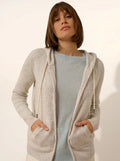 JIJISUN Vest Zipped Hooded Heather Pearl Grey