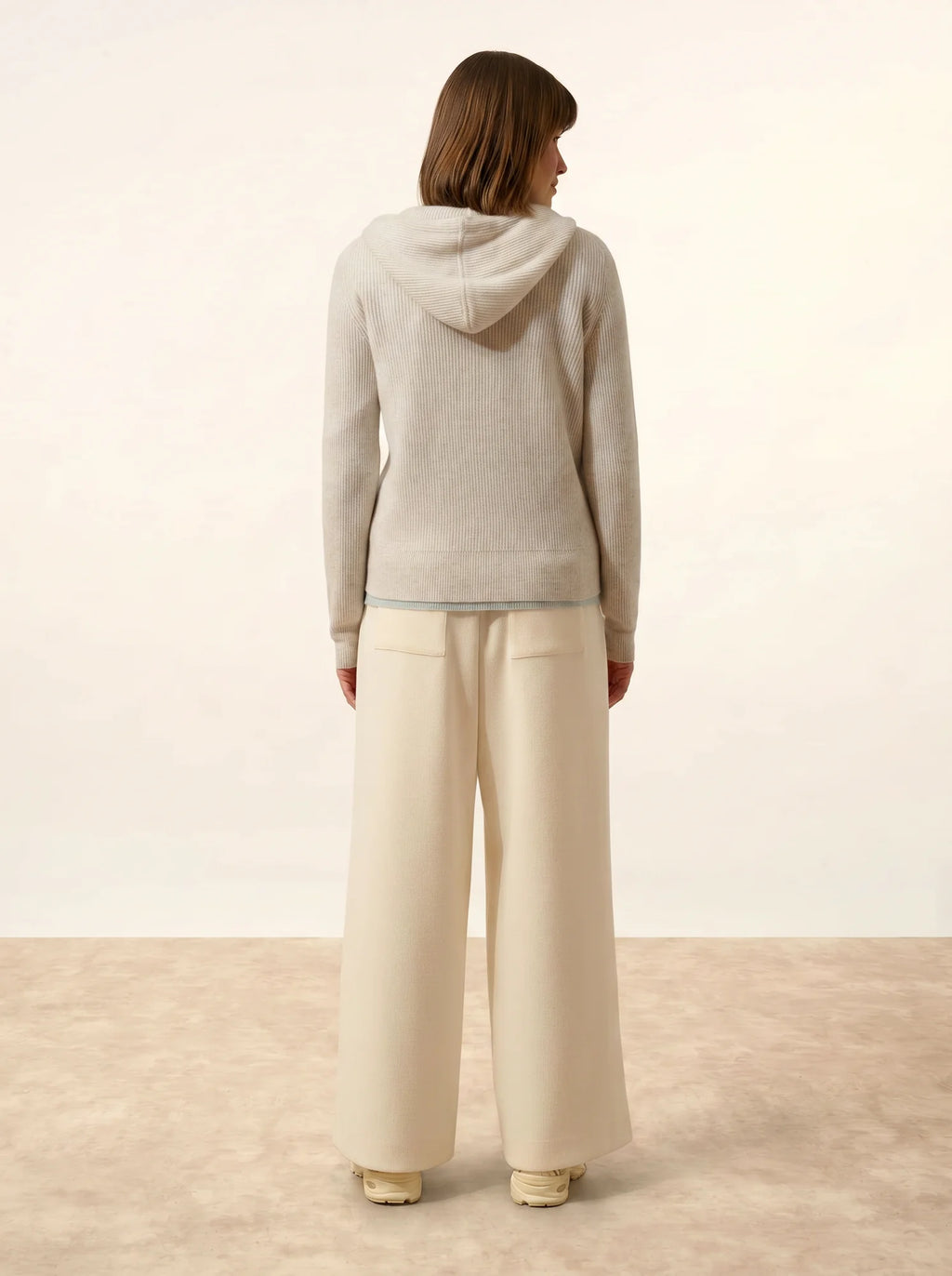 JIJISUN Vest Zipped Hooded Heather Pearl Grey