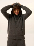 JIJISUN Vest Zipped Hooded Heather Charcoal