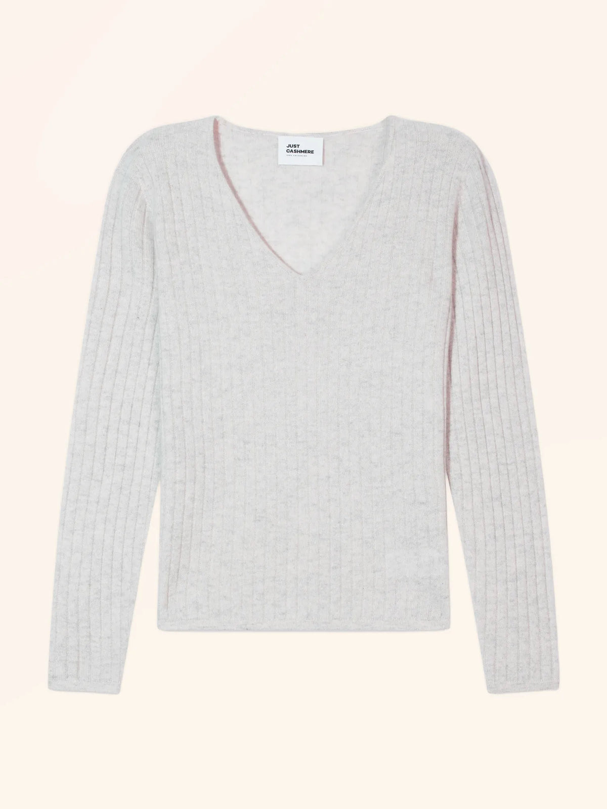 ROSA Pullover V-Ausschnitt Perlgrau meliert