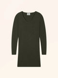 ANJA Kleid V-Ausschnitt Khaki meliert