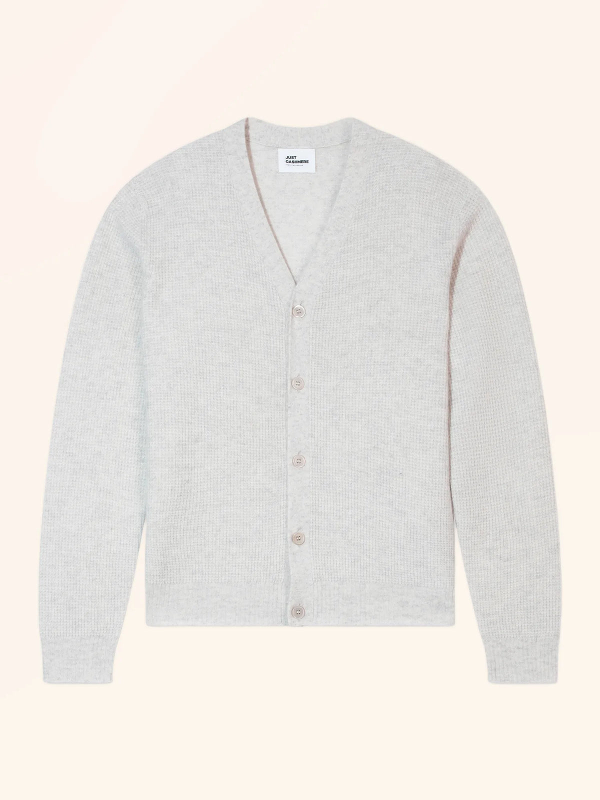 ALLEH Strickjacke V-Ausschnitt Perlgrau meliert